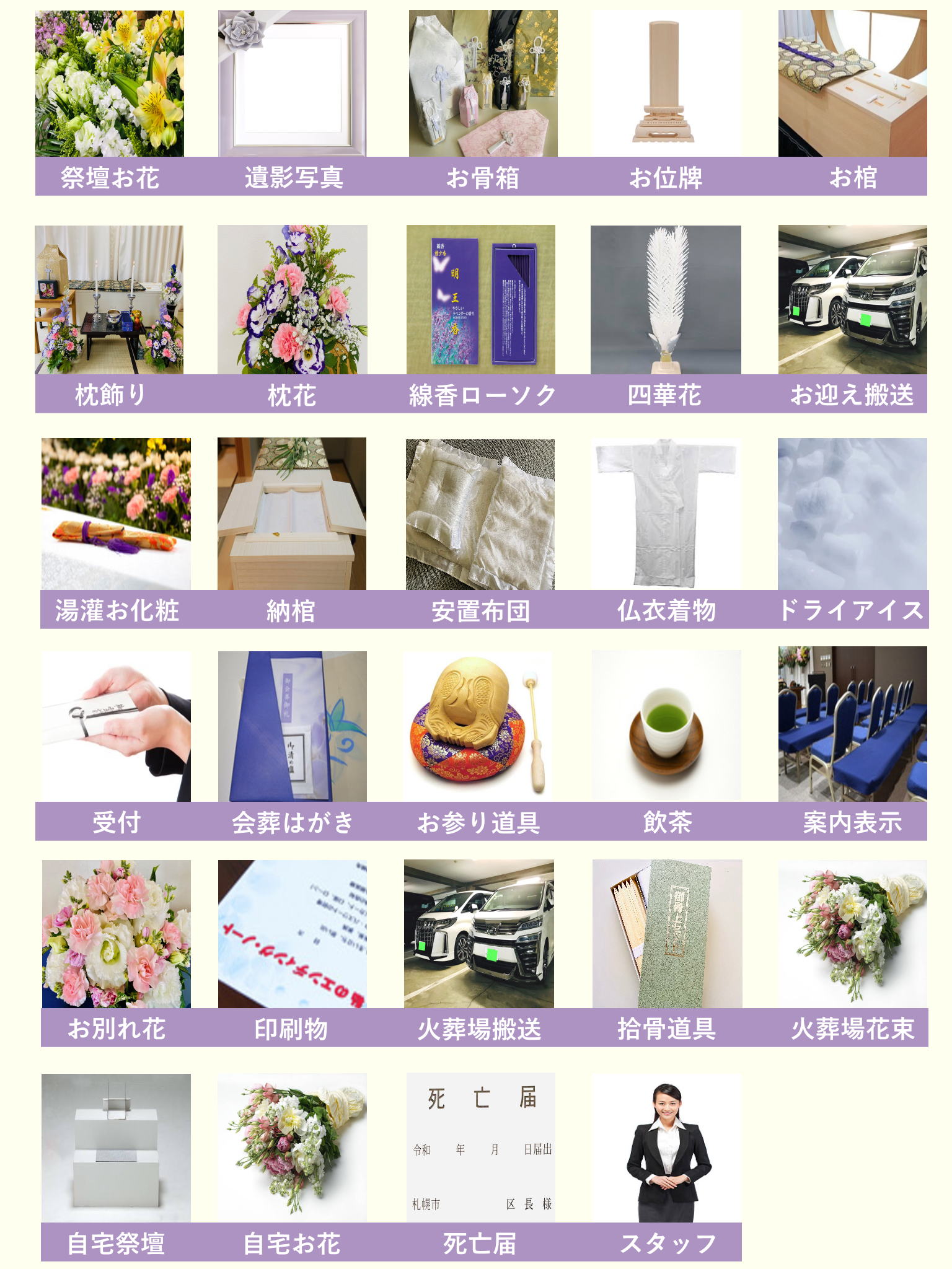 家族葬プランに含まれている内容