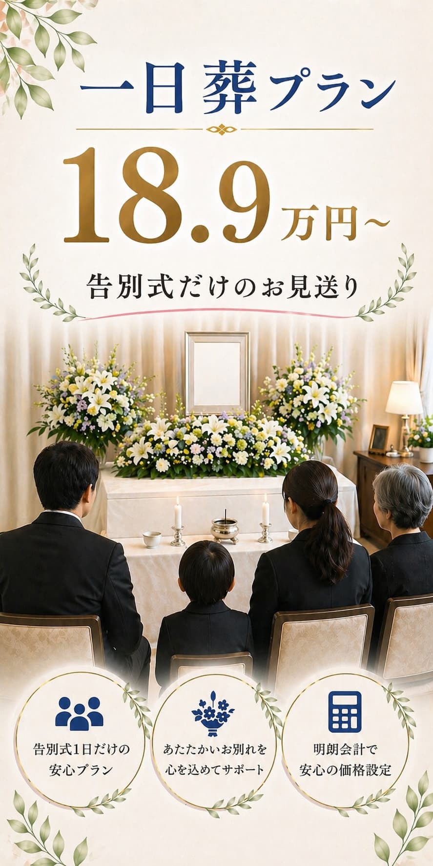 札幌市の一日葬なら安置から告別式まで【低額18.9万円～】ご案内いたします